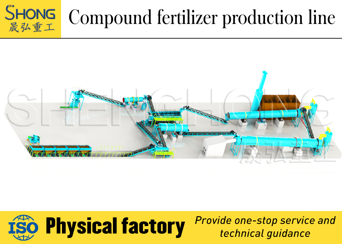 Granulador de tambor de 380 V para linha de produção de fertilizantes NPK 1-50T/H