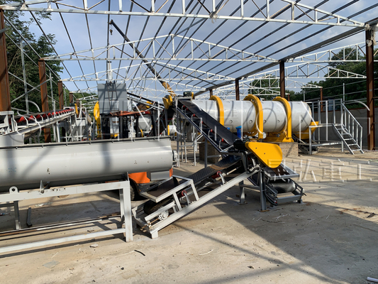 Linha de produção de fertilizantes orgânicos para o processamento de resíduos de frango