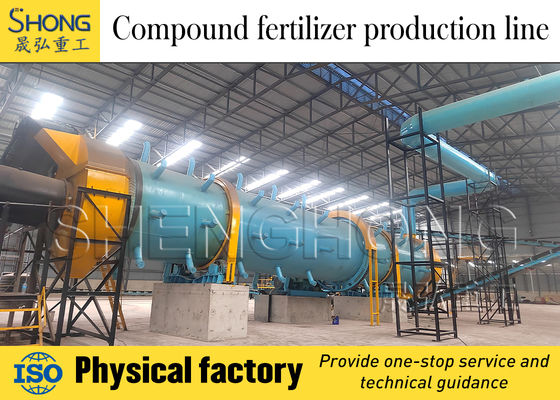 Linha de produção de fertilizantes compostos orgânicos com capacidade de 1-100 toneladas por hora e tamanho de grânulos de 2-30 mm para alto teor de nutrientes