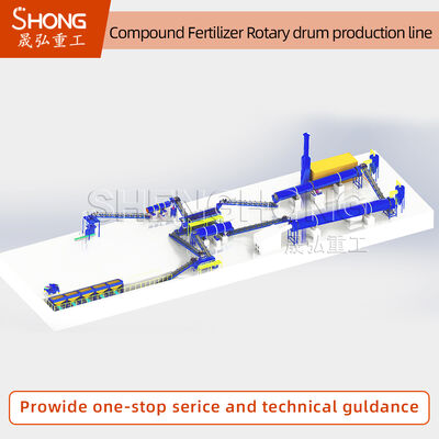 100,000 toneladas/ano Linha de produção de granulador de tambor rotativo NPK com conteúdo de nutrientes de 20-48% e potência personalizada