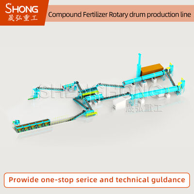 High Capacity NPK Fertilizer Drum Granulator Line with 1-10 Tons per Hour Output, Eco-friendly and Producing Round Granules