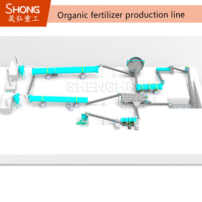 Linha de Produção de Fertilizante Orgânico Vermicomposto para Esterco de Porco com Capacidade Anual de 1-20 Mil Toneladas, Abaixo de 10% de Umidade e Tensão de 380V ou Personalizada