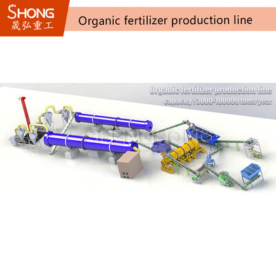 Linha de produção de fertilizantes orgânicos de 10 t/h para grânulos de estrume de frango