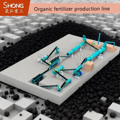 Linha de produção de fertilizante orgânico de ácido húmico com granulação de tambor de dentes agitados para 1-20 mil toneladas por ano abaixo de 10% de umidade