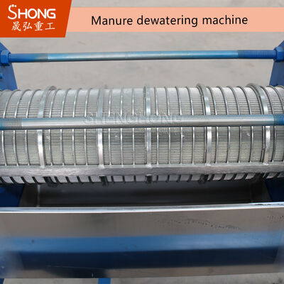 Máquina de desaguagem automática de estrume de 7 t/h de capacidade de aço carbono para produção de fertilizantes orgânicos