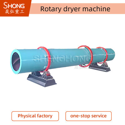 Secador Rotativo a Tambor com Capacidade de Produção de 1-50t/h, Material Aço Carbono/Aço Inoxidável e Inclinação de 2-5 Graus