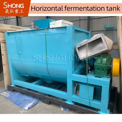 2CBM Capacidade Equipamento de composto de fermentação de aço carbono com saída de 800*350 mm e superfície de Ra < 0,4 mm para produção de fertilizantes orgânicos