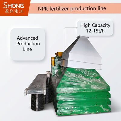 Linha de produção de fertilizantes NPK com granulação em rolos duplos para formação em um passo, economia de energia e capacidade de 12-15 t/h