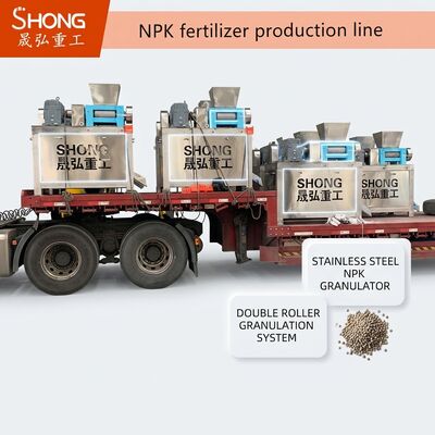 Granulador de fertilizantes NPK de aço inoxidável com capacidade de 12-15 t/h e design de rolos duplos para granulação de fertilizantes compostos