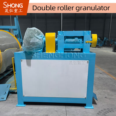 Granulador de rolos duplos de aço carbono de 22 kW para produção de fertilizantes de alta taxa de granulação
