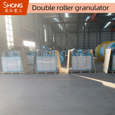 NPK 380V Granulador de fertilizantes com construção de aço carbono e design de rolos duplos para grânulos em forma de bola