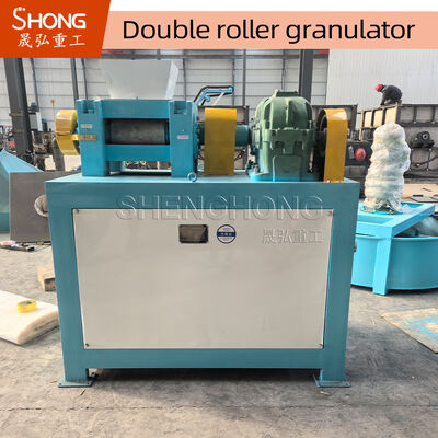 Granulador de fertilizantes de pressão de duplo rolo de aço carbono de 15kw com capacidade de 1-4 t/h