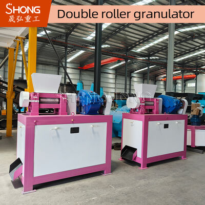 Máquina de granulação de fertilizantes de rolos duplos de 22 kW para granulação seca com construção de aço carbono
