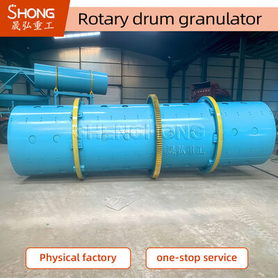 Granulador de tambor rotativo de aço carbono para fertilizantes com capacidade de 8-10 toneladas por hora e velocidade de 11,5 r/min