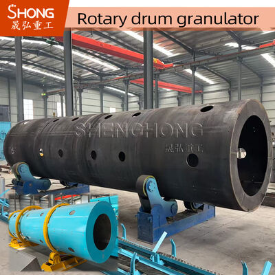 Granulador de tambor rotativo de aço carbono com potência de 18,5 kW e capacidade de 10-15 T/H para fertilizantes orgânicos