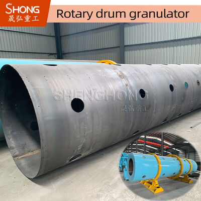 Granulador de cilindro rotativo de aço carbono para fertilizante composto com capacidade de 8T/H e potência de 7,5KW