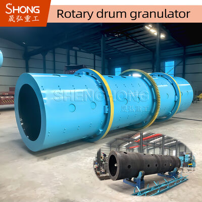 Granulador de tambor rotativo resistente à corrosão de 8 t/h 11,5 r/min para produção de fertilizantes compostos NPK