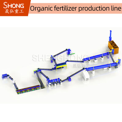 Linha de produção de fertilizantes orgânicos com granulador combinado para 95% de taxa de granulação e baixo consumo de energia