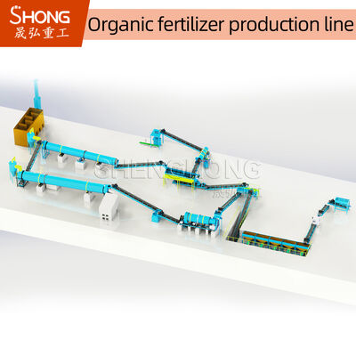 Linha de produção de fertilizantes orgânicos com método de granulação úmida e dentes agitados de aço manganês para uso agrícola