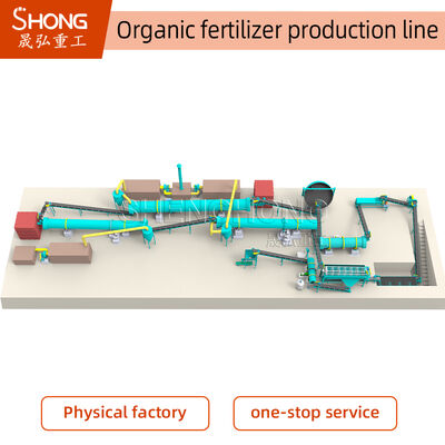 Linha de produção de fertilizantes orgânicos com granulação húmida, baixo consumo de energia e 100% de teor orgânico