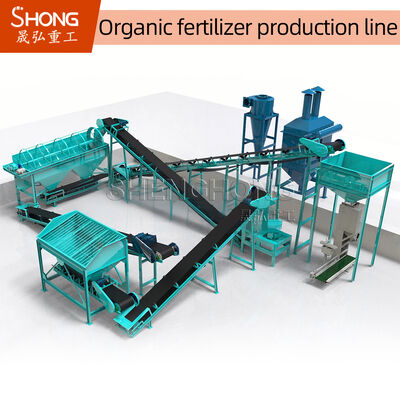 Sistema de reciclagem de resíduos orgânicos chave em mão, do estrume ao granulador de fertilizantes pronto para o mercado em 15 dias