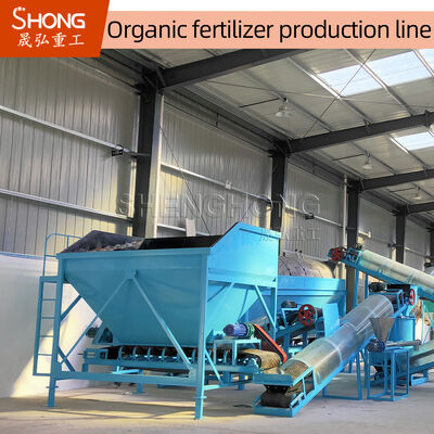 Linha de produção de fertilizantes orgânicos totalmente automática de 10 t/h com uma taxa de granulação > 98%