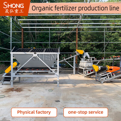 Linha de produção de fertilizantes orgânicos com tecnologia de moldagem em uma etapa para umidade abaixo de 10% e produtividade anual de 1 a 20 mil toneladas