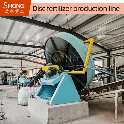 Linha de produção de fertilizantes orgânicos Granulador de disco para 1-20 mil toneladas por ano com umidade inferior a 10% utilizando matéria-prima de estrume animal