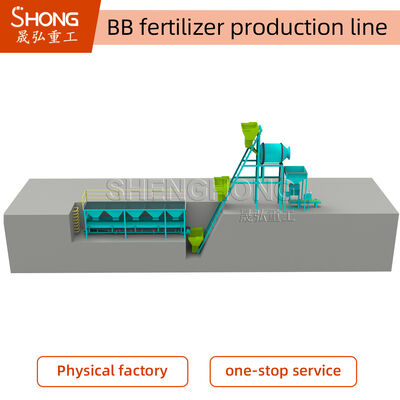 Linha de produção de fertilizantes BB de 1-10 t/h personalizada com tamanho de pellets de 3-5 mm e tensão de 380 V para mistura de fertilizantes