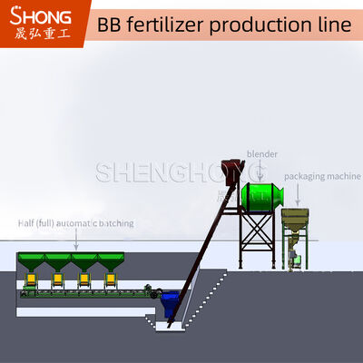 Linha de produção de fertilizantes BB de 15+4,5KW com capacidade de 1-12 t/h e granulador de alta eficiência de trabalho