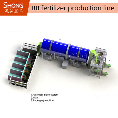 Linha de produção de fertilizantes BB personalizada com capacidade de 1-10 t/h e potência de 15+4,5 kW para mistura eficiente de fertilizantes