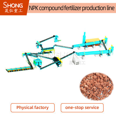 Linha de produção de fertilizantes compostos de alta resistência de grânulos com capacidade personalizada e controle automatizado para fabricação de fertilizantes orgânicos e NPK