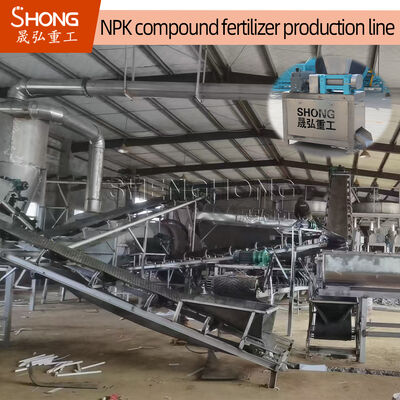Linha de produção de fertilizantes NPK de extrusão a dois rolos 5000 kg/h para granulação de pó seco