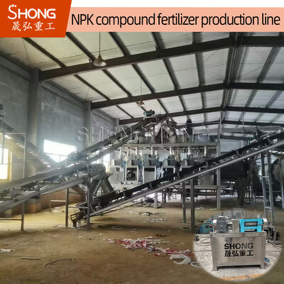 Linha de produção de fertilizantes NPK para pellets de forma irregular de 10 mm a 5-6 toneladas por hora