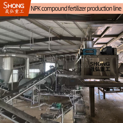 Linha de produção de fertilizantes NPK de 5 t/h com 90% de taxa de granulação e tensão de 380 V