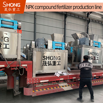 Linha de produção personalizada de fertilizante composto NPK com granulador de extrusão de rolo seco para capacidade de 7-8 t/h e sem processo de secagem