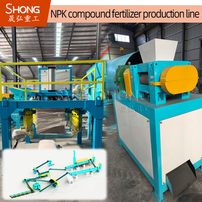 Linha de produção de fertilizantes NPK de 10 t/h com grânulos de forma irregular e rolos de aço inoxidável