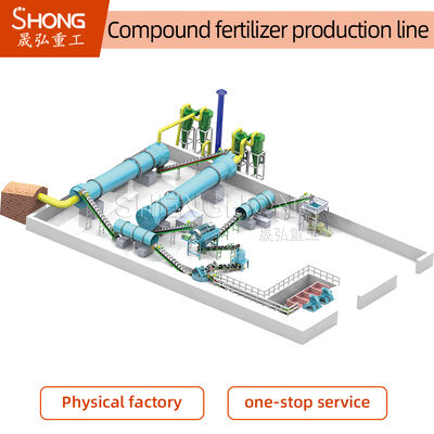 Linha de produção de fertilizante composto personalizado com alto teor de nutrientes ≥90% e vários tamanhos de grânulos 2-6mm