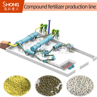 Granulador de tambor rotativo de aço carbono com 20%-40% de umidade e 18,5 kW de potência para fertilizantes compostos
