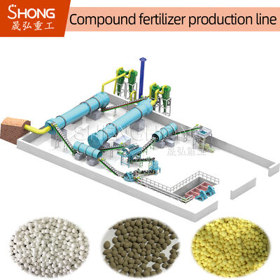 Granulador de tambor rotativo de 380V para linha de produção de fertilizantes NPK de alta resistência com tamanho de grânulo de 3-8 mm