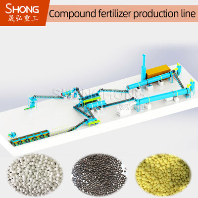 Linha de produção de fertilizantes compostos com capacidade de 200.000 toneladas/ano com grânulos em forma de bola e produção de 12-15 toneladas por hora