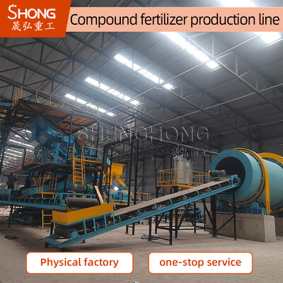Linha de produção de fertilizantes NPK de 15 kW de potência 1-2 T/H Capacidade com garantia de 12 meses