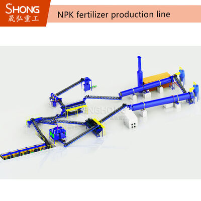 Linha de produção de fertilizantes NPK de processo seco com grânulos de 2 a 4 mm e teor de nutrientes ≥ 90%