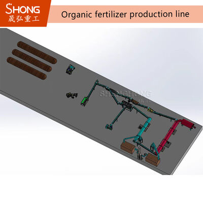 Linha de produção e fábrica de fertilizantes orgânicos turnkey com capacidade de 10-12 toneladas por hora e serviço de instalação no exterior