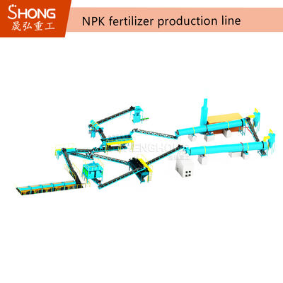 Linha de granulação de fertilizantes NPK com granulação de rolos e tamanho de grânulo ajustável com várias matérias-primas