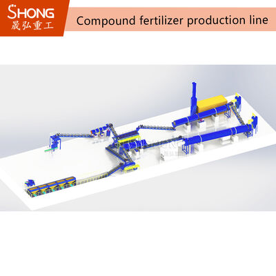 Linha de produção automática de fertilizantes compostos com capacidade de 10 T/H e controlo PLC para granulação contínua